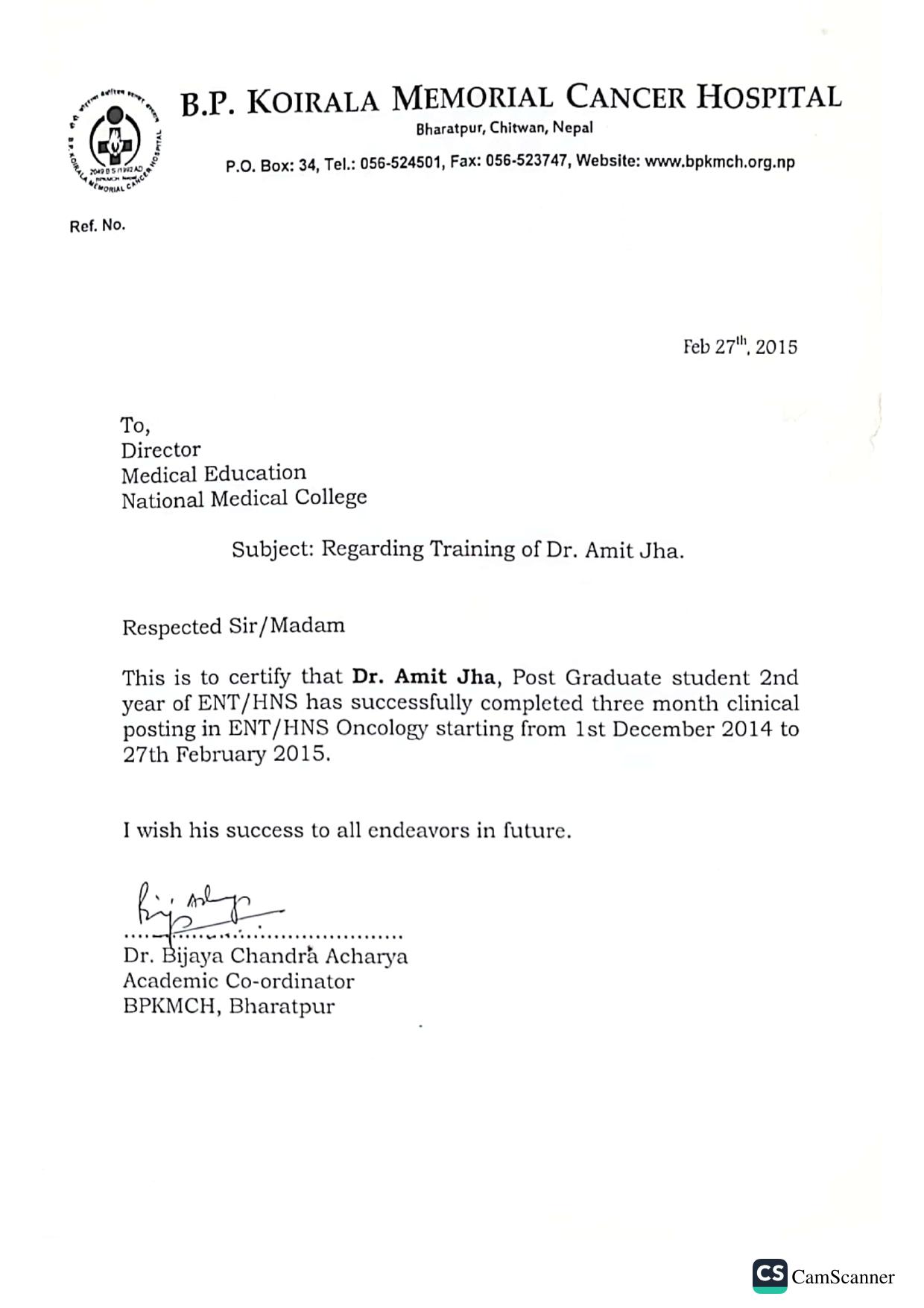 ENT/HNS Oncology Clinical Posting, BPKMCH