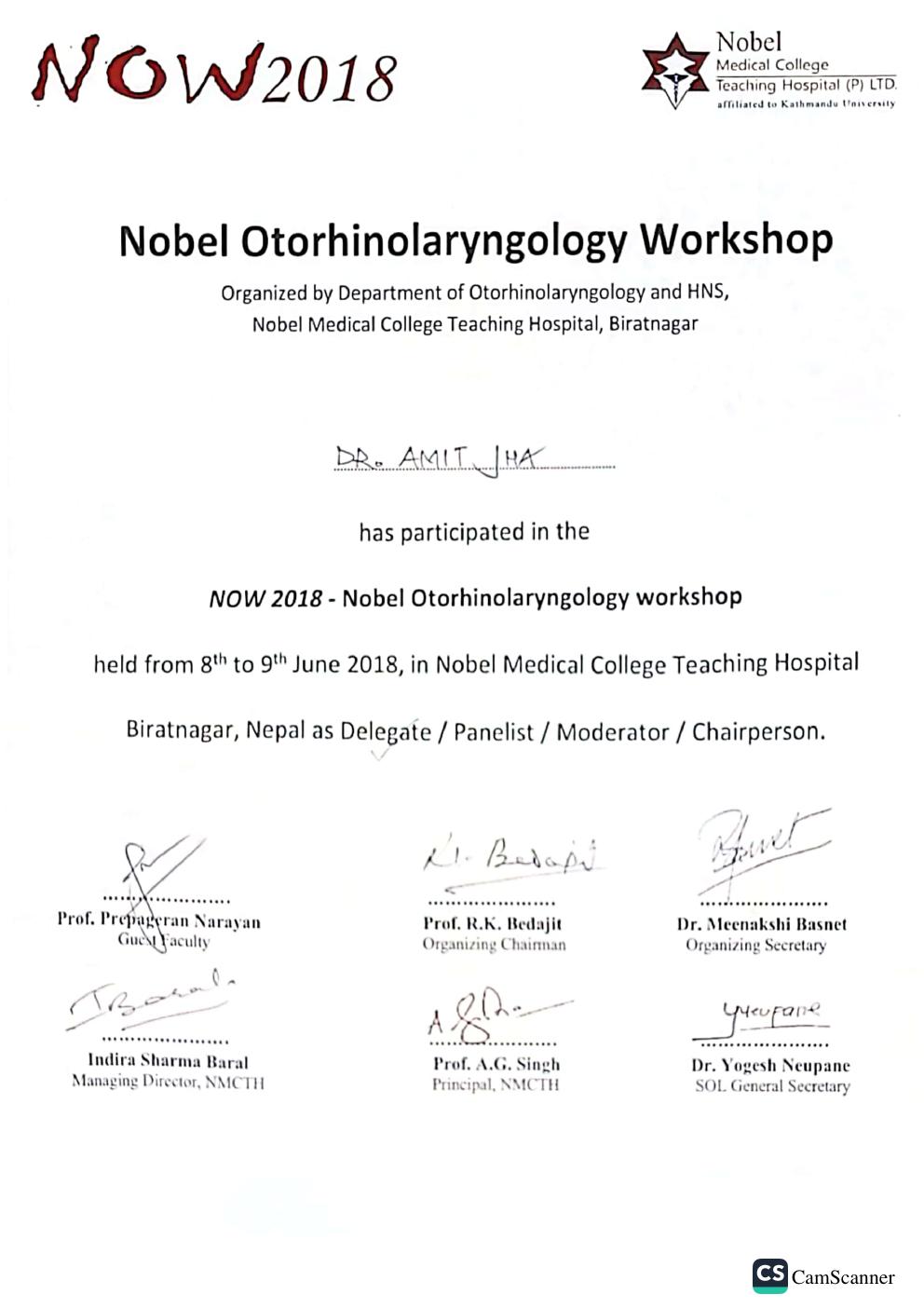 Nobel Otorhinolaryngology Workshop