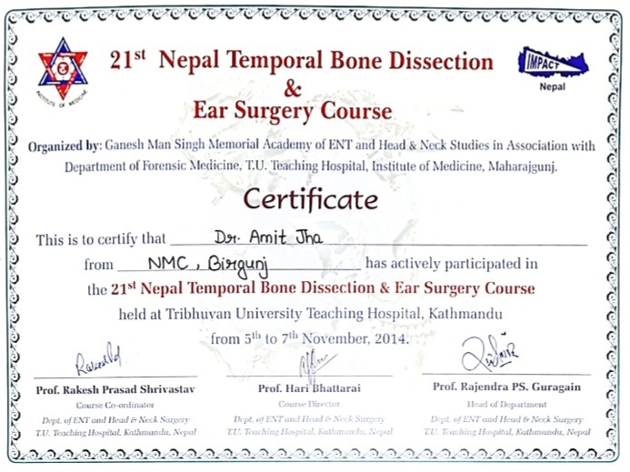 21st Nepal Temporal Bone Dissection & Ear Surgery Course